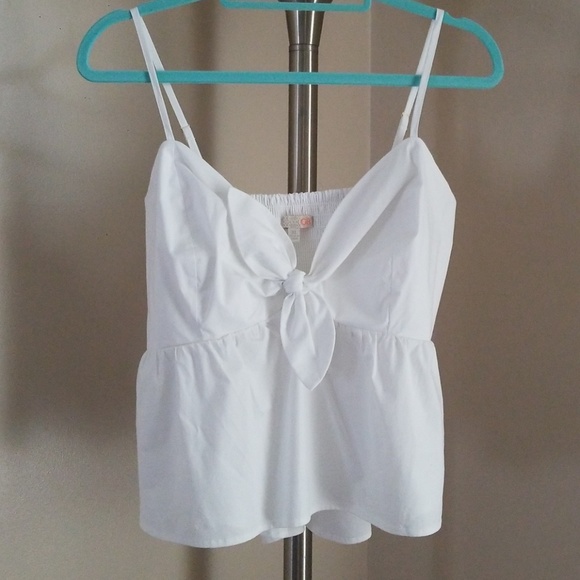 white peplum cami